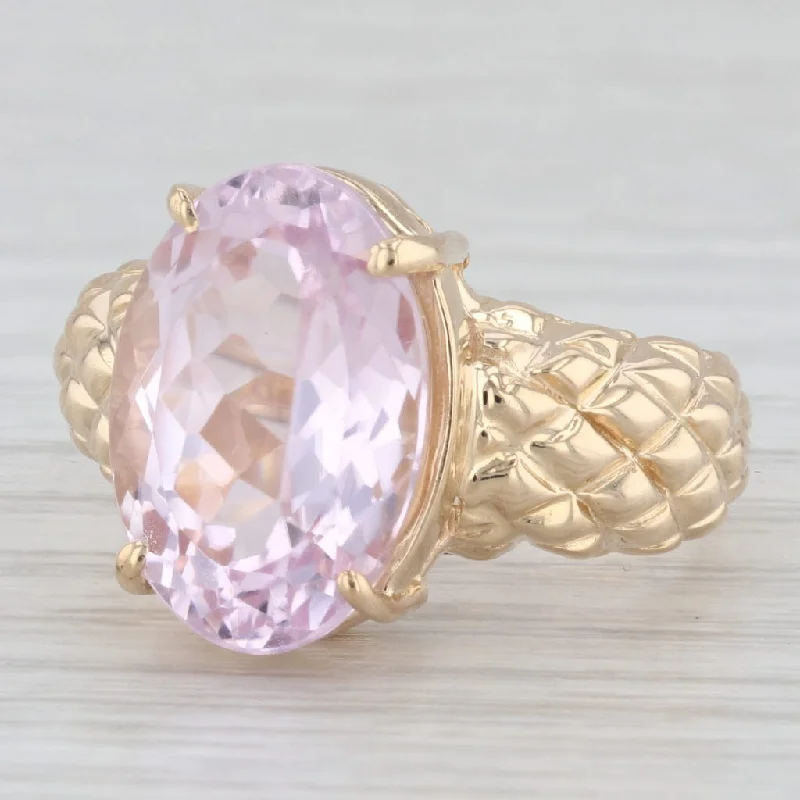 trendy engagement rings for women-8.25ctw Kunzite Oval 14k Yellow Gold Size 7.75 Ring