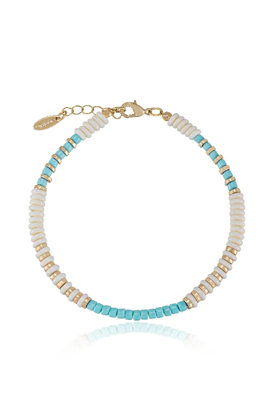 anklet with beads for women-Ocean Tide Anklet