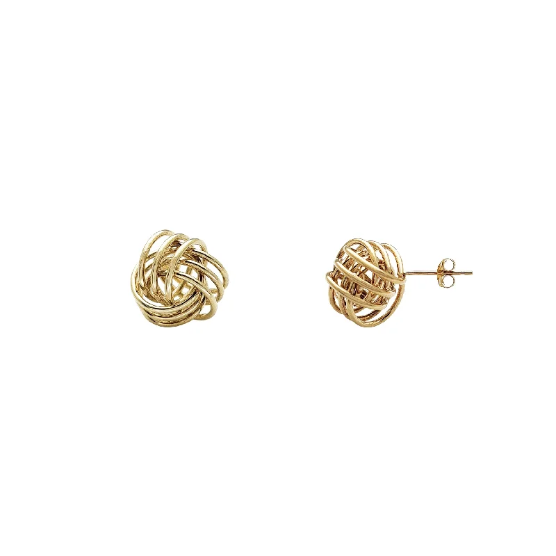 pearl earrings for women-Love Knot Stud Earrings (10K)