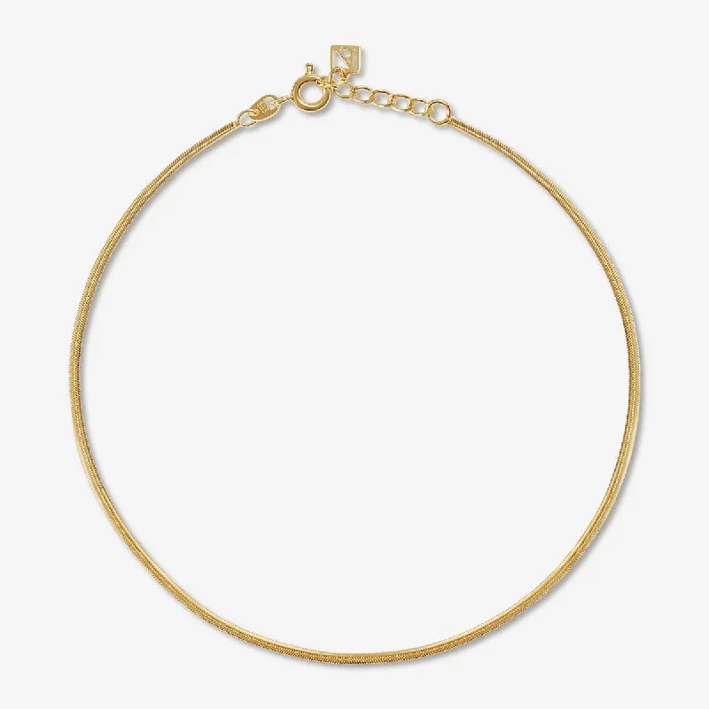 gold cuff bracelet for women-Saint snake chain anklet