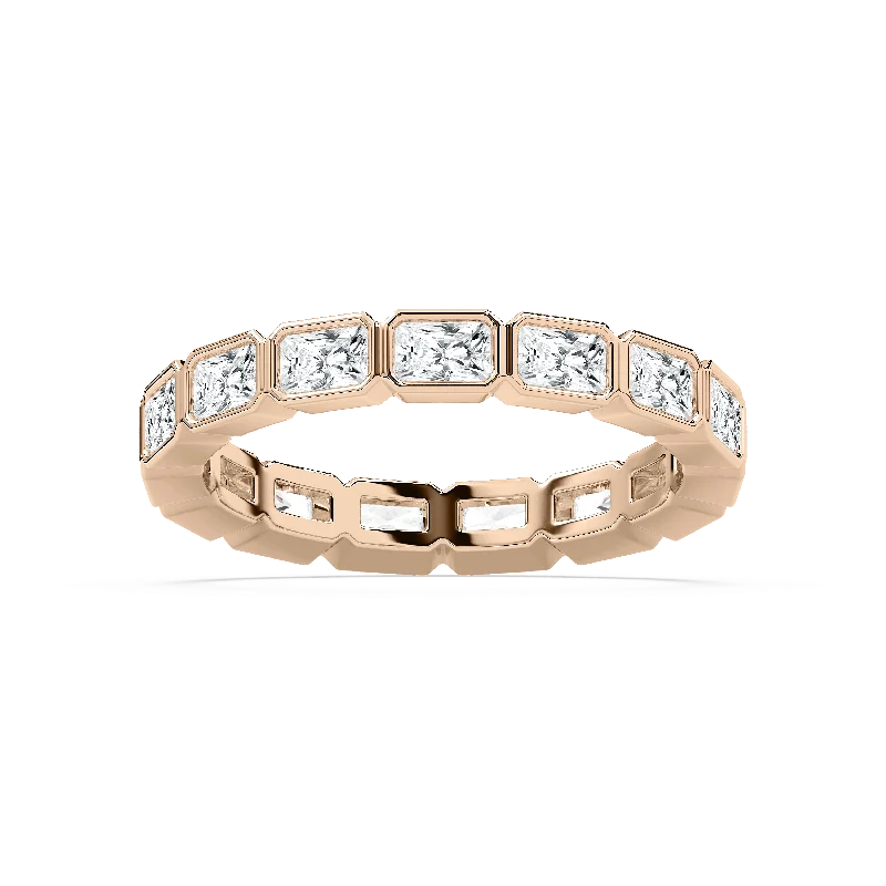 stylish engagement rings for women-Horizontal Radiant Eternity Ring