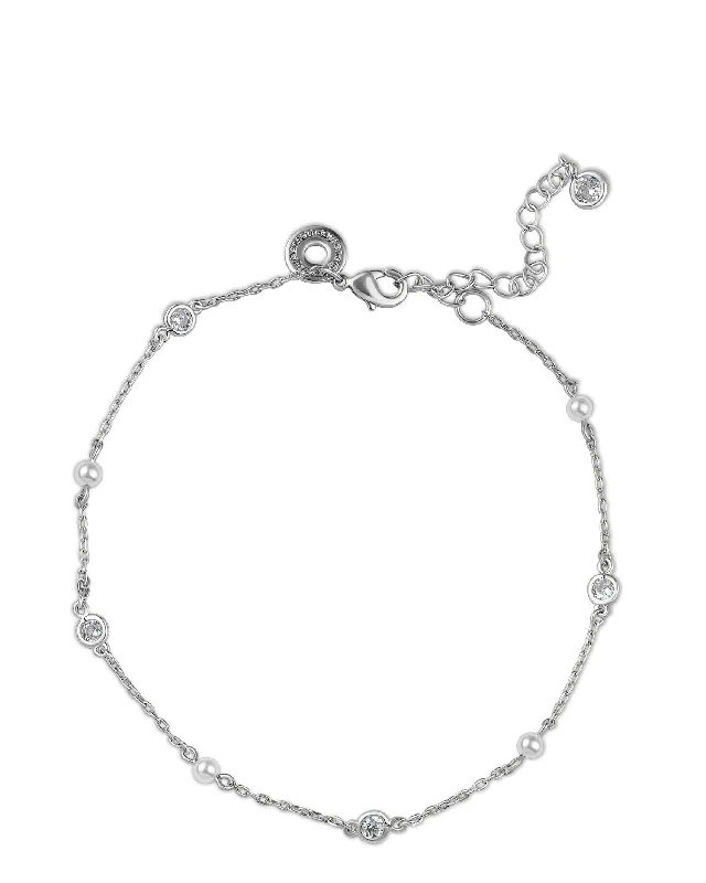 rose gold bracelet for women-CZ and Pearl Anklet