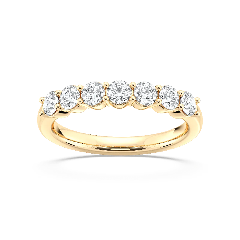 halo gemstone engagement rings for women-Classic Seven Stone Diamond Band