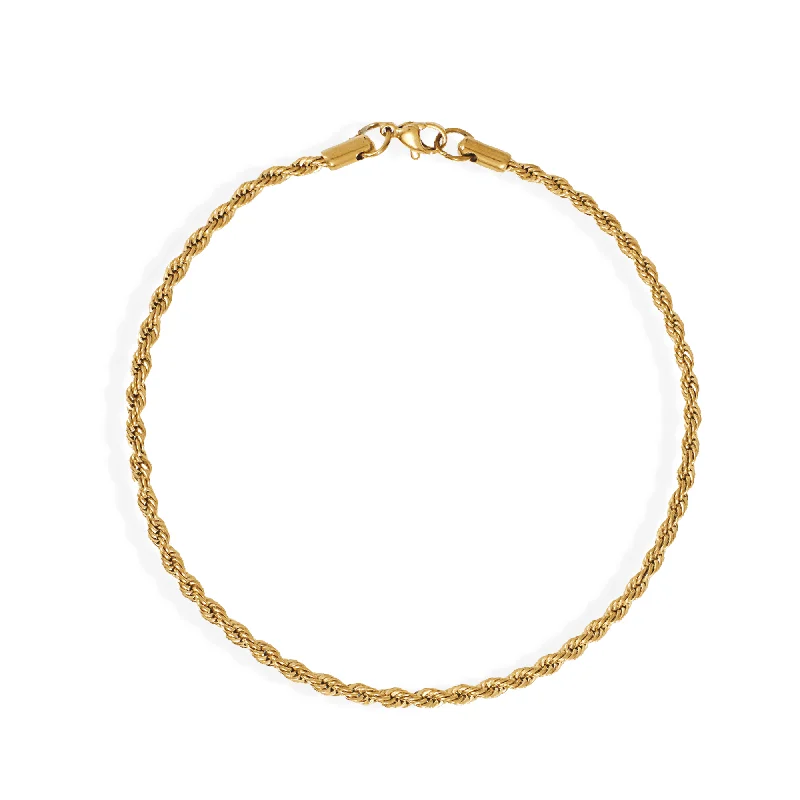 classic gold bracelet for women-Tate Rope Chain Anklet