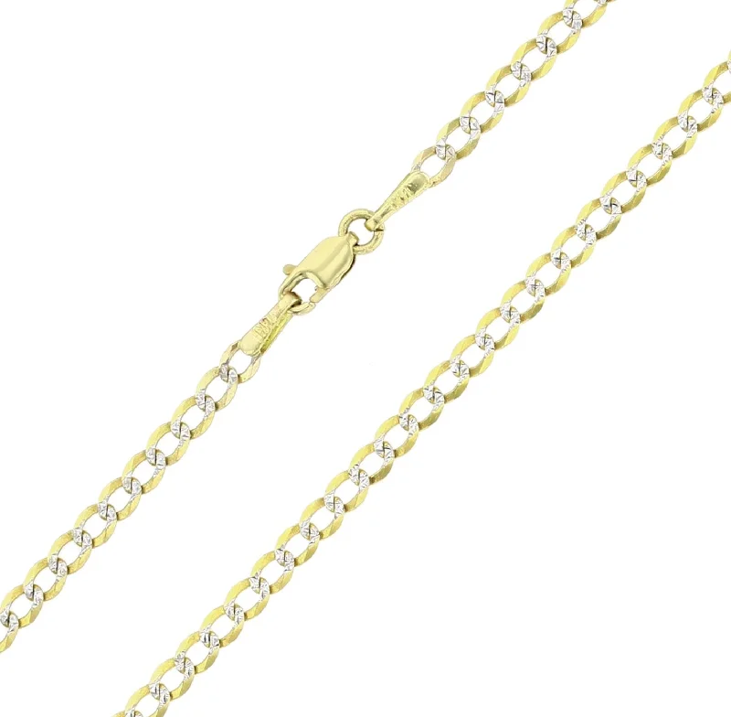 beautiful anklet for women-[Solid] Two Tone Italian Cuban Anklet (14K)