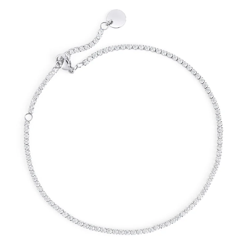 adjustable anklet for women-Mini Tennis Anklet