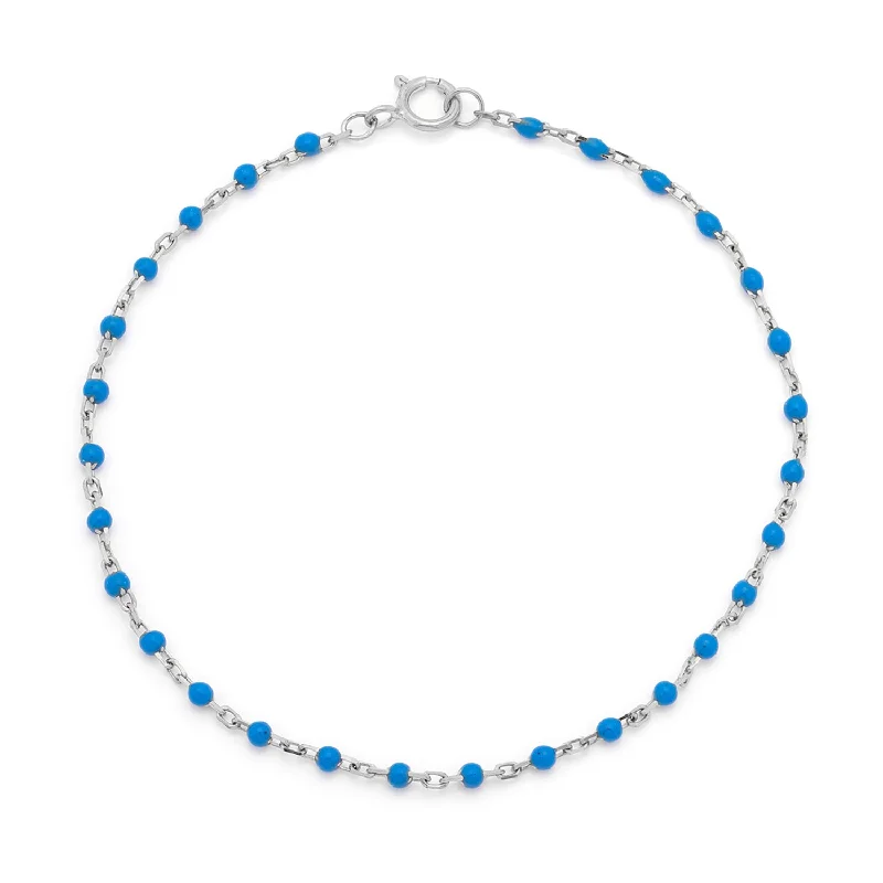 friendship anklet for women-Candy Chain Anklet | Azul & Silver