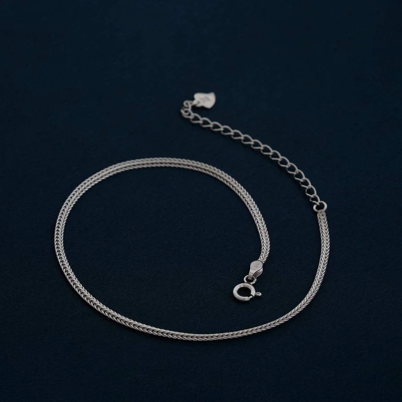 dainty bracelet for women-Silver Snake Chain Classic Anklet