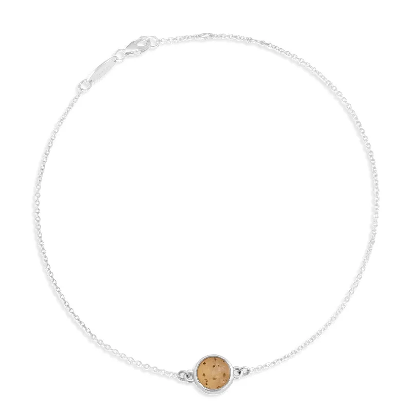 simple leather bracelet for women-Round Delicate Anklet