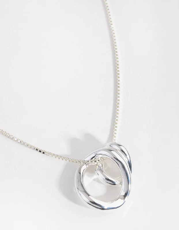 long necklace for women-Silver Plated Swirl Pendant Necklace