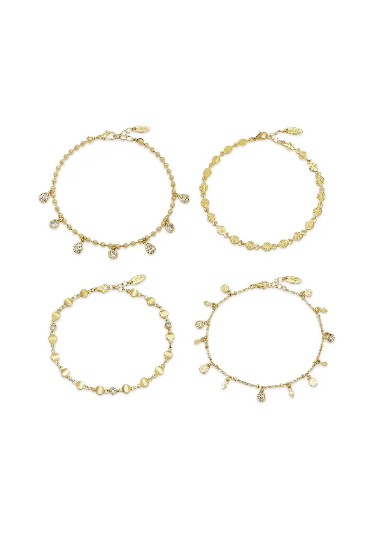 luxury bracelet for women-The More The Merrier Anklet Set