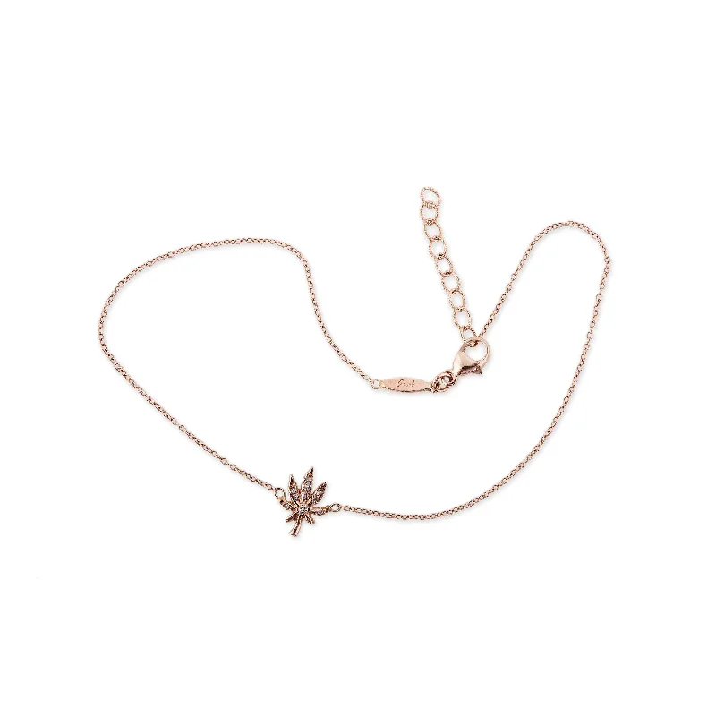 rose gold bracelet for women-SWEET LEAF ANKLET