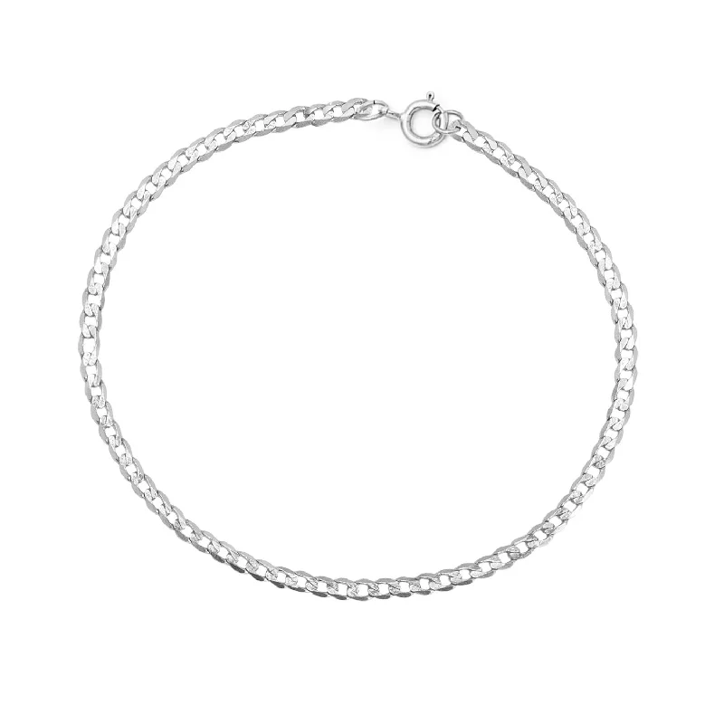 eternity bracelet for women-Cubano Chain Anklet | Silver