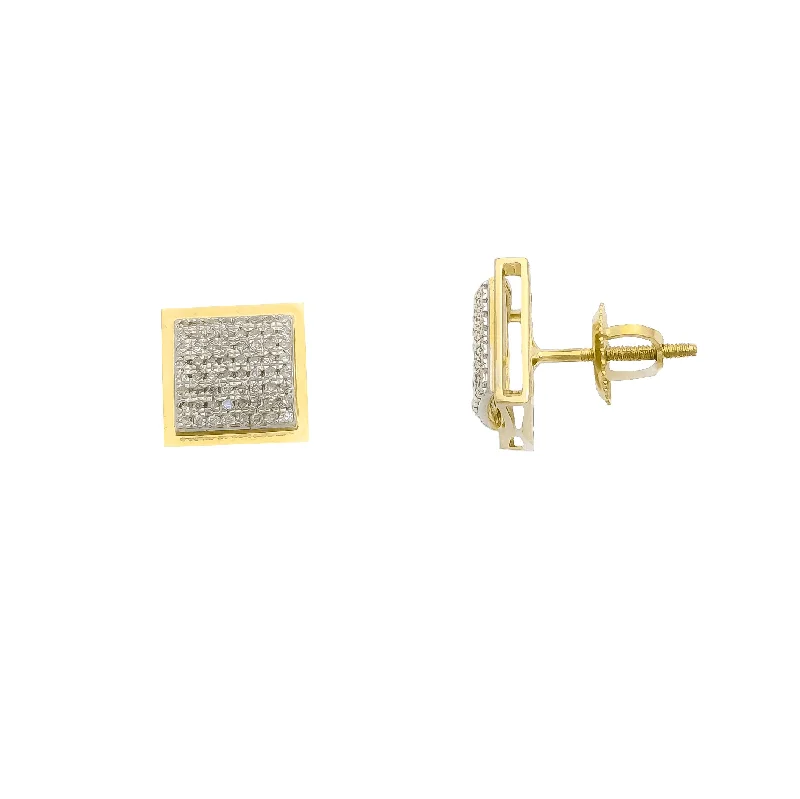 gold chandelier earrings for women-Diamond Stud Earrings (14K)