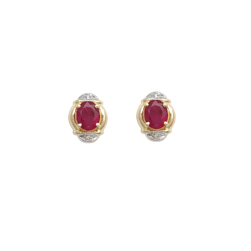 rose gold hoop earrings for women-Ruby Stud Earrings (14K)