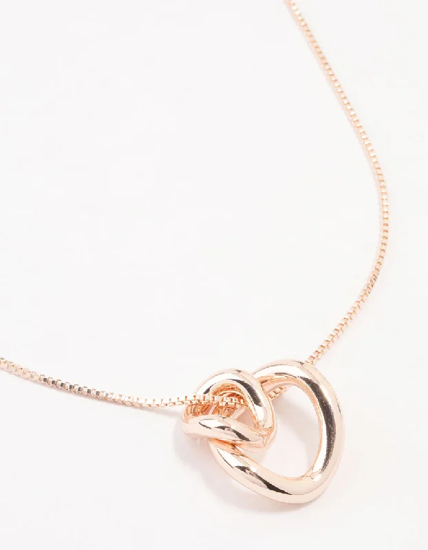 elegant chain necklace for women-Rose Gold Plated Swirl Pendant Necklace