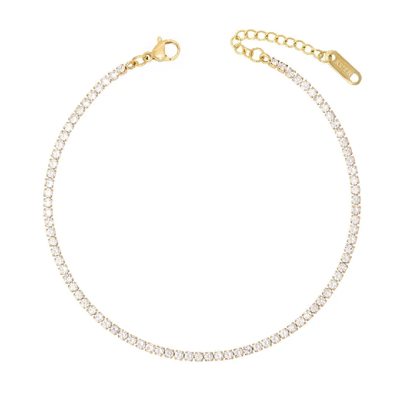 gold anklet for women-Bardot Tennis Anklet