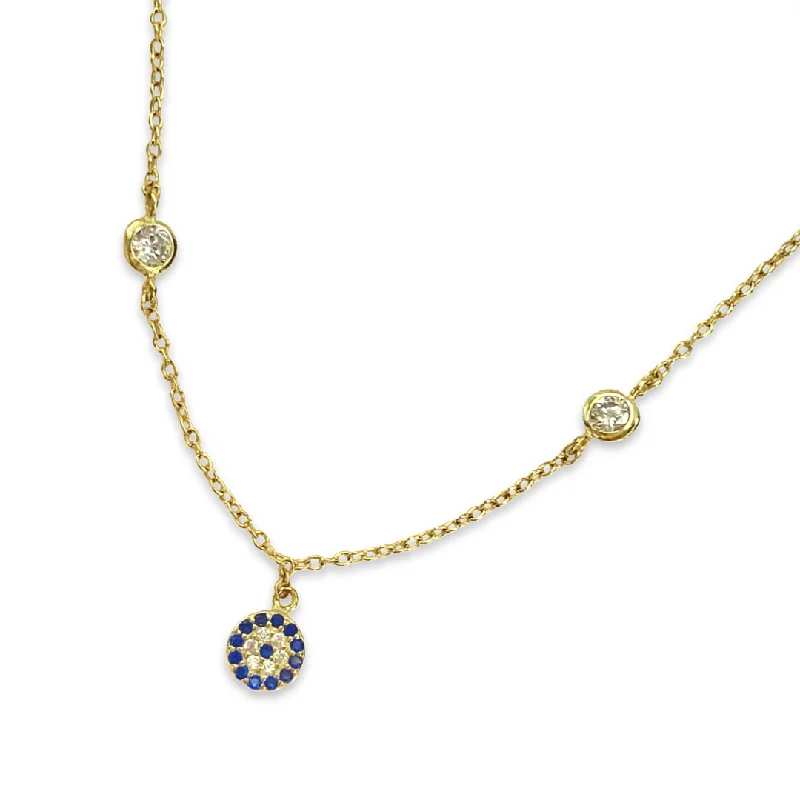 charm anklet for women-Evil Eye Bezel Anklet