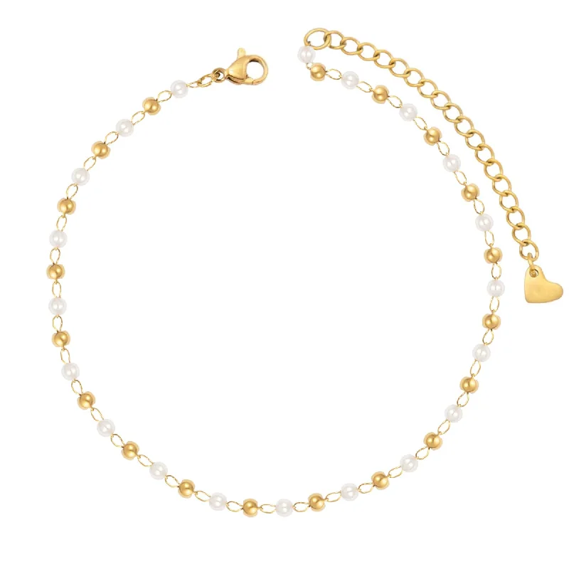 leather bracelet for women-Antalya Pearl Anklet