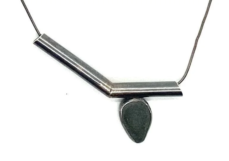 initial necklace for women-Branch Rock Pendant