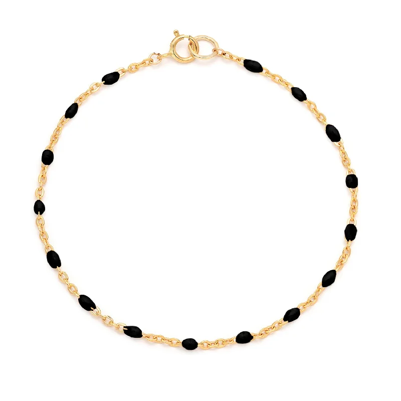 stretchy anklet for women-Candy Chain Anklet | Licorice & Goldfill