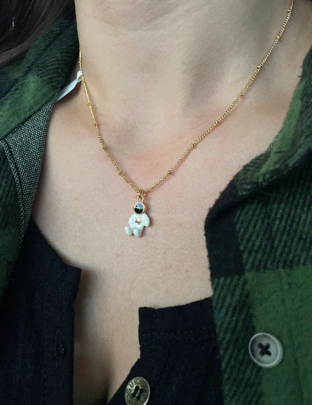 affordable necklace for women-Gold Astronaut Necklace