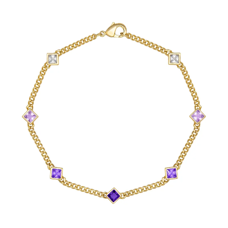 casual bracelet for women-Aura Anklet - Purple