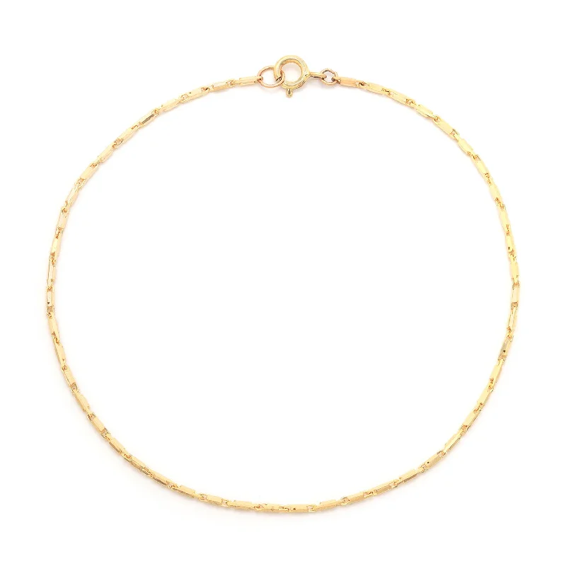 charm anklet for women-Golden Line Spark Anklet | 14k Gold