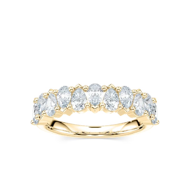 affordable engagement rings for women-Pear-Shaped Lab-Grown Diamond Band