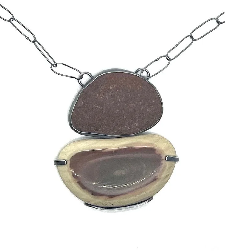 angel wing necklace for women-Rock and Imperial Jasper Necklace