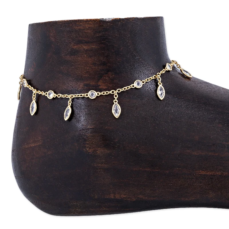 silver bangle bracelet for women-JA x TROPIC OF C SATURN ANKLET