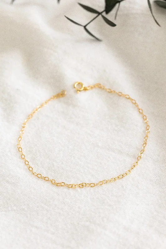 diamond anklet for women-Textured Plain Anklet