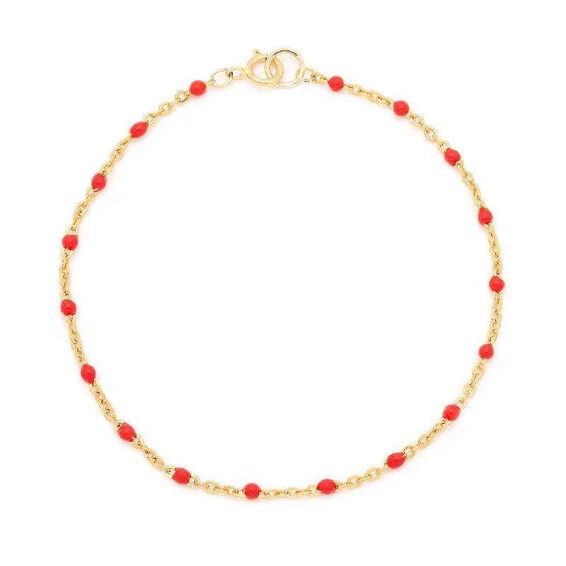 gold-plated anklet for women-Candy Chain Anklet | Cherry & Goldfill