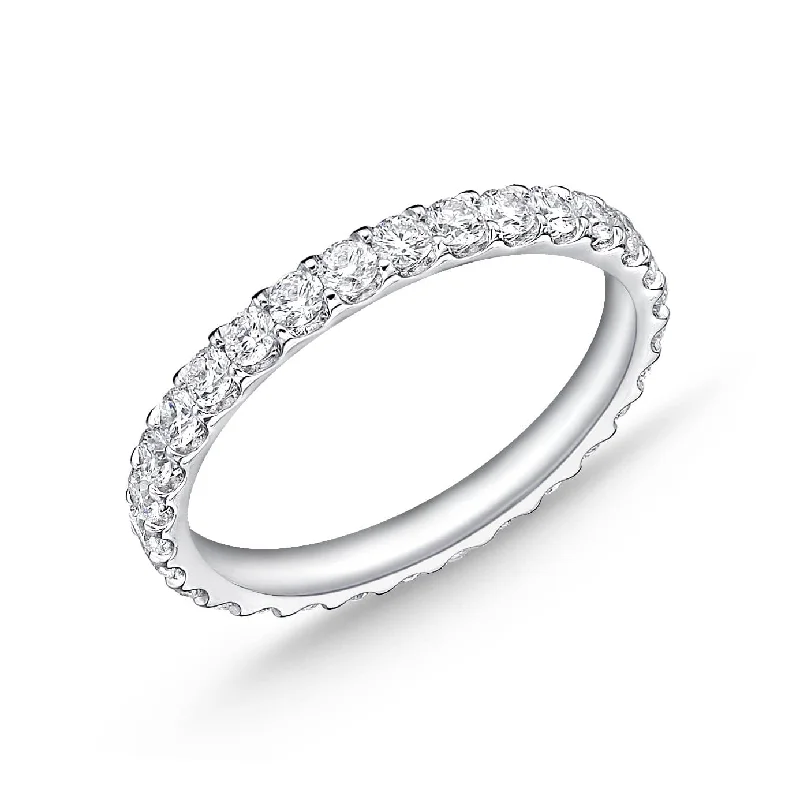 big diamond engagement rings for women-18K White Gold 1Ct Diamond Eternity Band