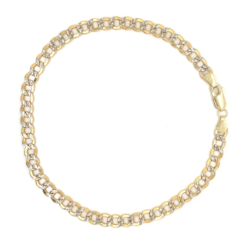 bangles for women-5MM Two-Toned Curb Anklet