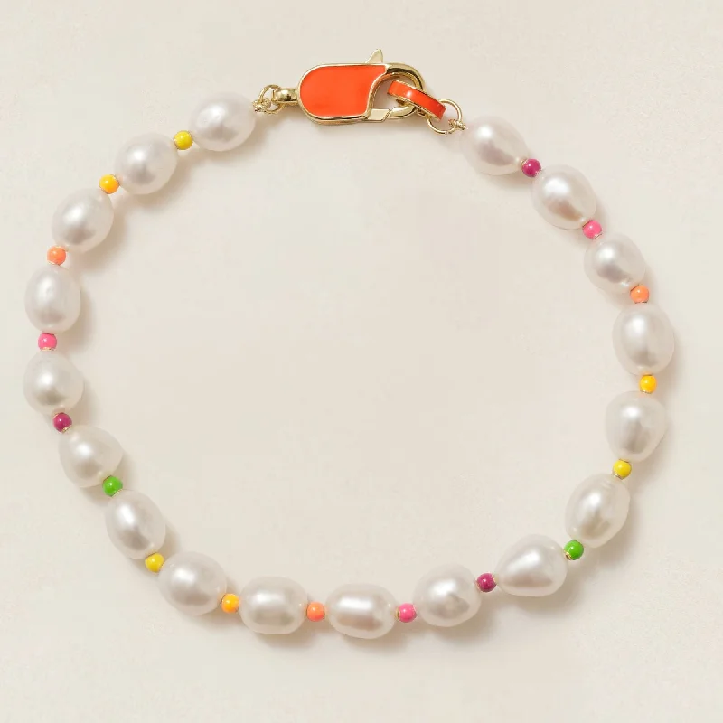 romantic bracelet for women-Dave neon pearl anklet