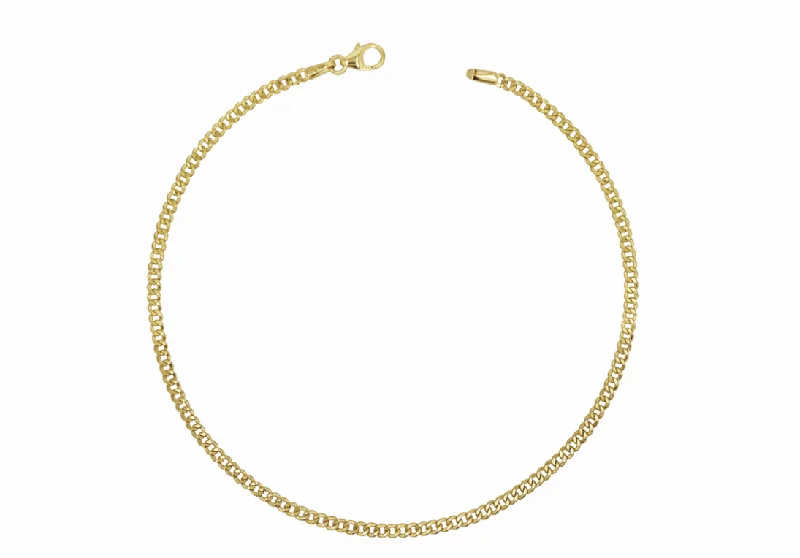 luxury bracelet for women-[Lightweight] Miami Cuban Anklet (14K)