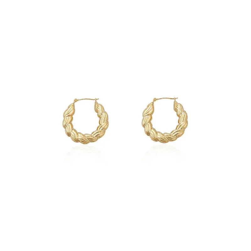 bold earrings for women-Meringue Twist Hoop Earrings (14K)