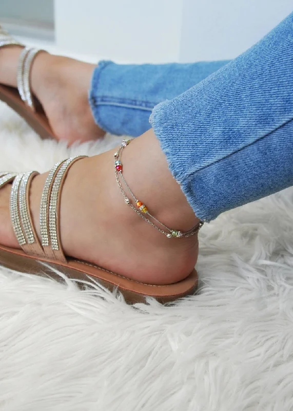 handmade anklet for women-Bead Chain Anklet