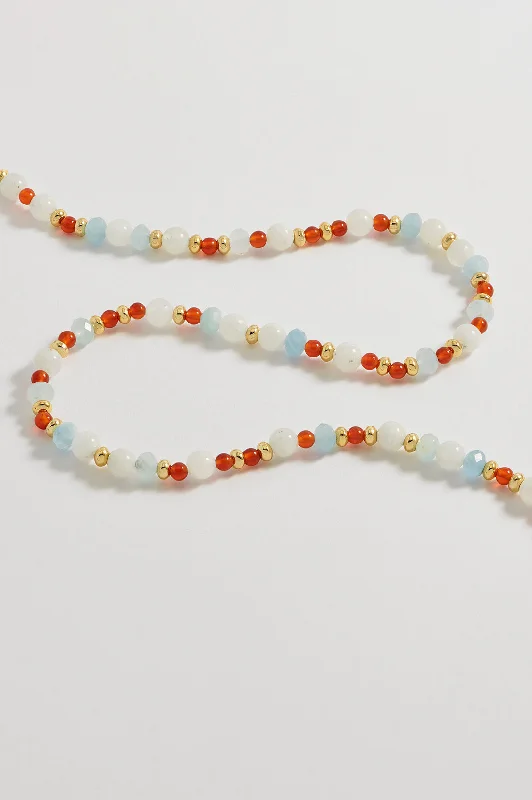 handmade necklace for women-Gemstone T-Bar Necklace