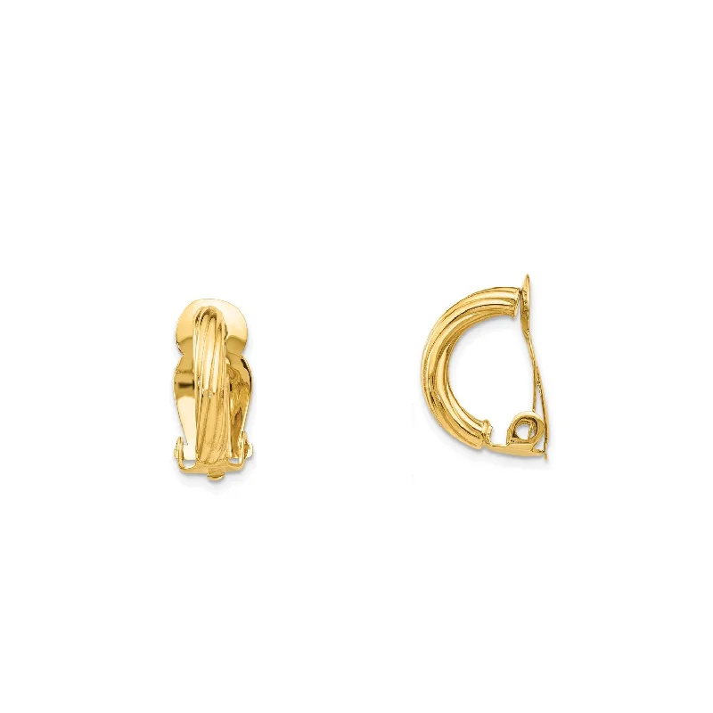 elegant stud earrings for women-Non-Pierced Earring (14K)