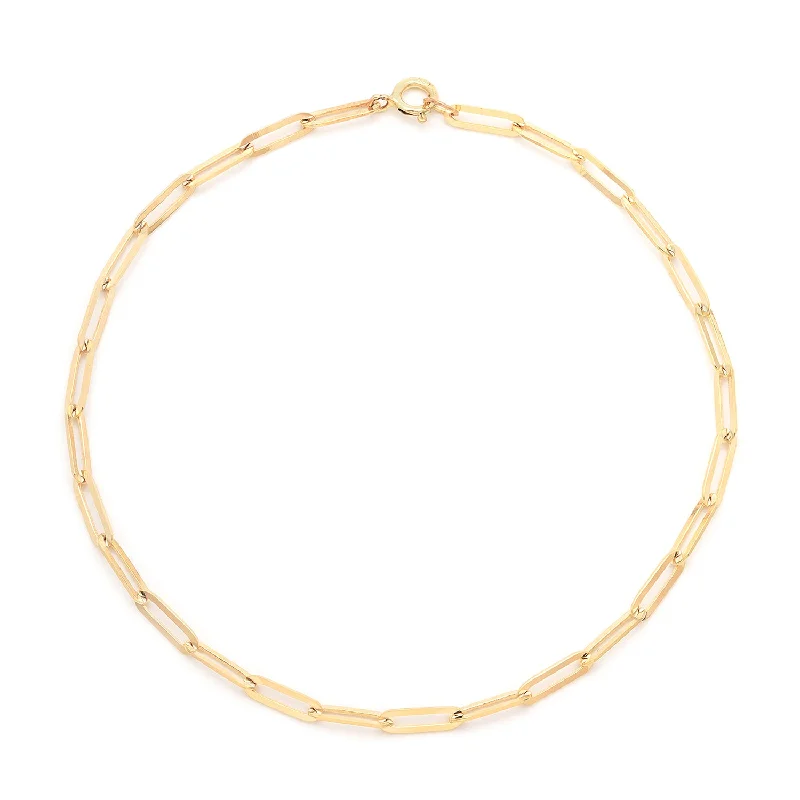 multi-layer bracelet for women-Flat Drawn Bold Spark Anklet | 14k Gold