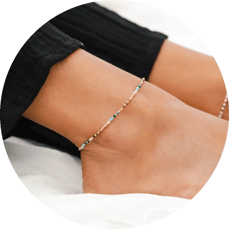 stackable bracelet for women-Master Healer 2mm Metal Accent Healing Anklet