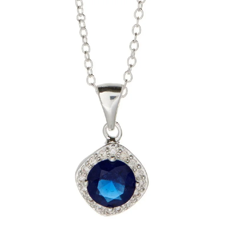 long necklace for women-Windsor Necklace With Blue Crystal Pendant Necklace