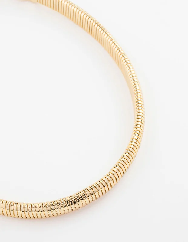 minimalist necklace for women-Gold Plated Chunky Snake Chain