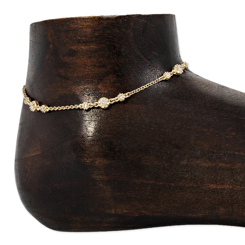 woven bracelet for women-GRADUATED 3X5 SOPHIA DIAMOND ANKLET