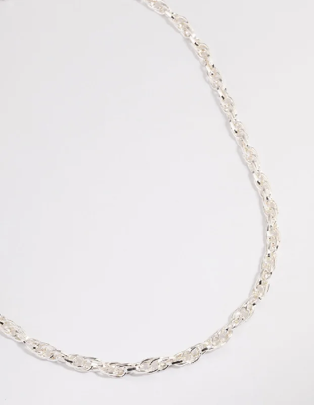 choker necklace for women-Silver Intertwined Chain Necklace