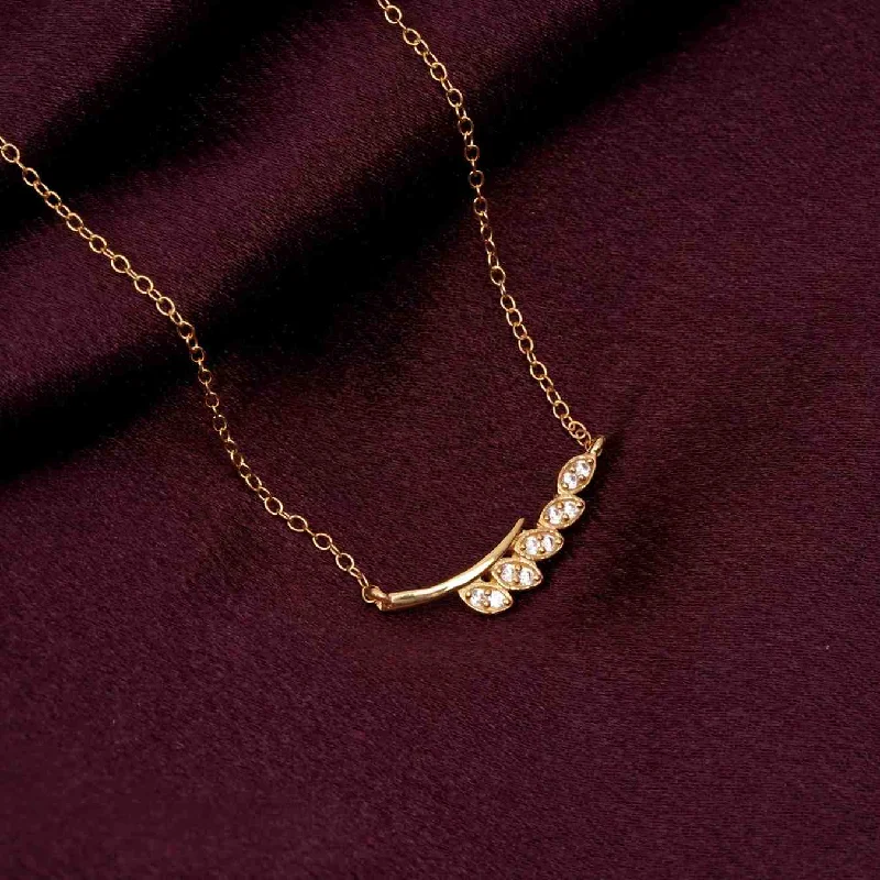 monogram necklace for women-Golden Zircon Bar Necklace