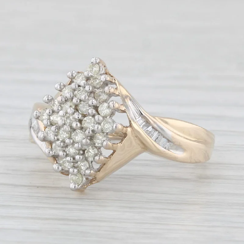 trendy engagement rings for women-0.43ctw Diamond Cluster Ring 10k Yellow Gold Size 7.5