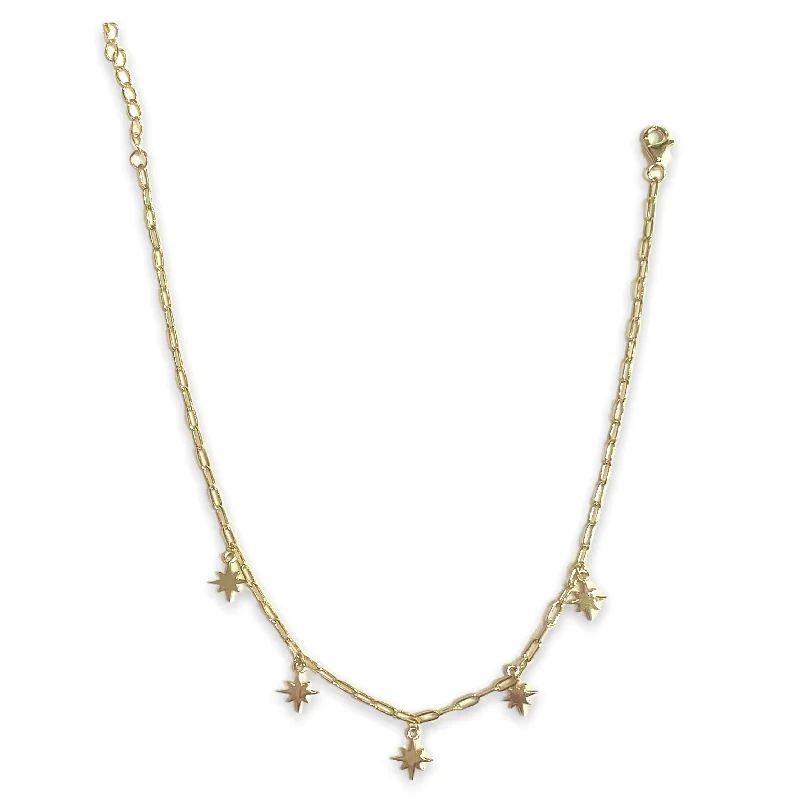 gold bracelet for women-Starburst Charms Anklet